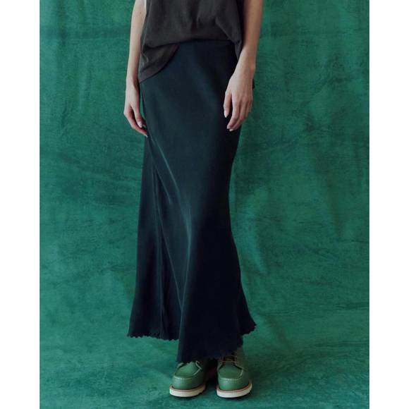 NEW THE GREAT. the seabank maxi skirt in winter pine